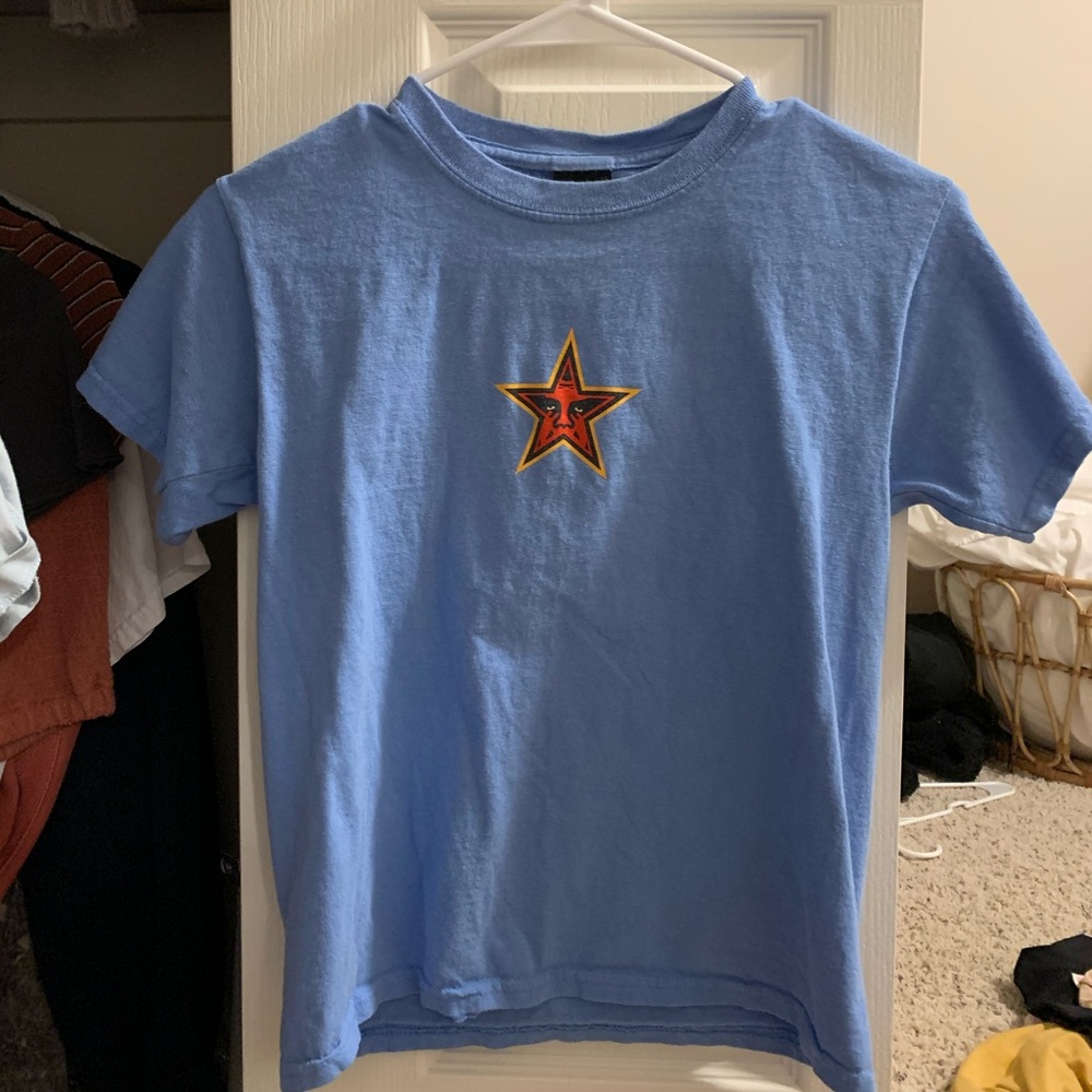 obey blue graphic tee